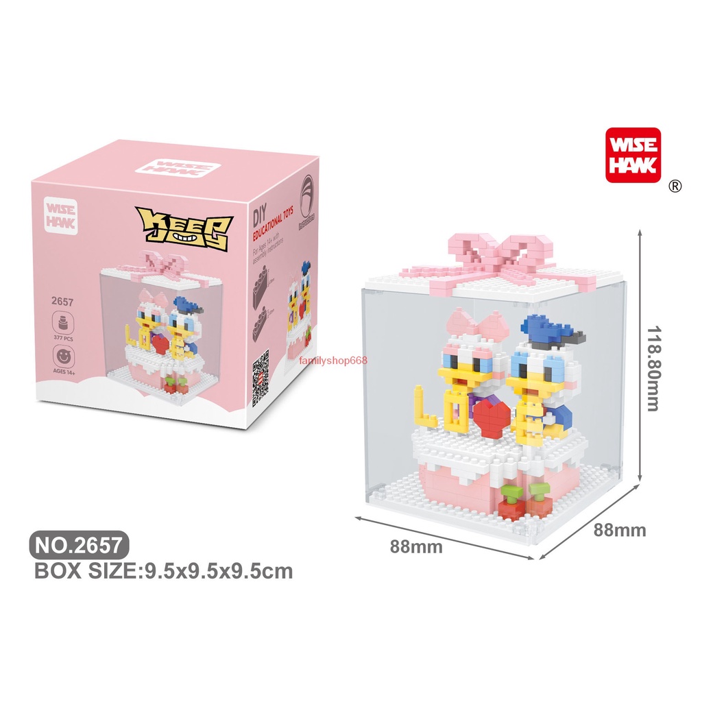Xếp hình lego bánh kem sinh nhật  thỏ vịt donal gấu đồ chơi lắp ráp nanoblocks cho bé trai bé gái