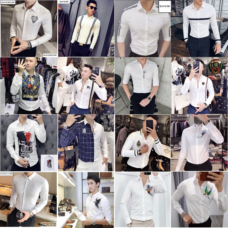 [Freeship] Áo sơ mi nam cổ vest 💚𝐅𝐑𝐄𝐄𝐒𝐇𝐈𝐏💚 đen trắng tay lỡ unisex thoáng mát, không nhăn,mềm mịn Havichi | BigBuy360 - bigbuy360.vn