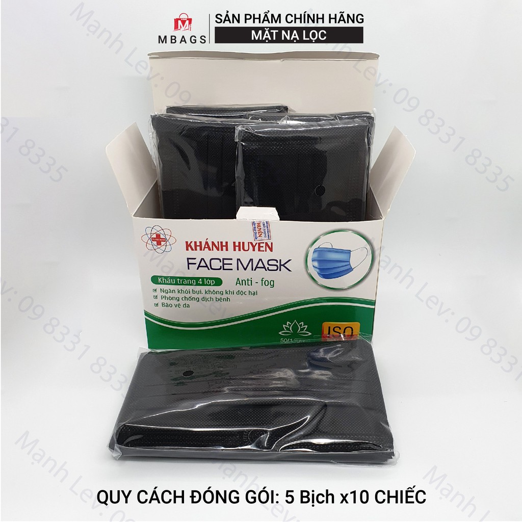 Hộp khẩu trang kháng khuẩn KHÁNH HUYỀN 4 lớp ( 50 chiếc) - Lọc bụi, kháng khuẩn tiêu chuẩn bộ Y Tế | BigBuy360 - bigbuy360.vn