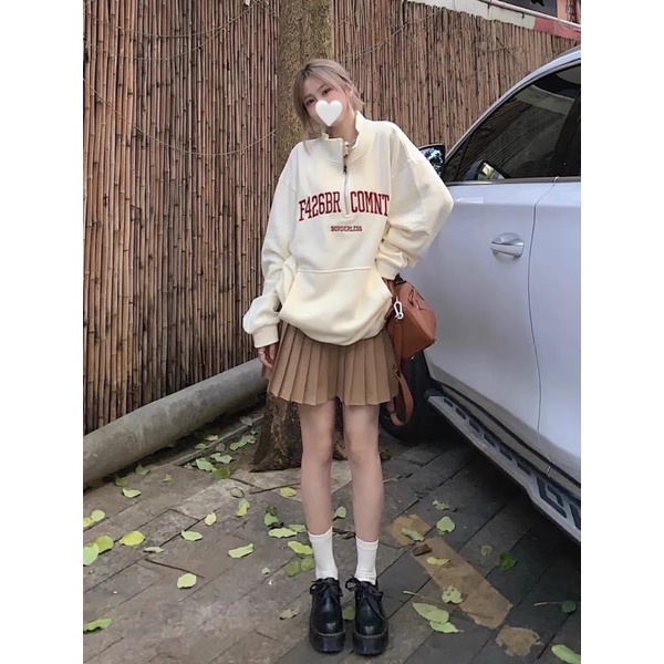 Áo Sweater Cổ polo in chữ chất nỉ bông mịn ấm form Ulzzang unisex Nam Nữ [ Hình thật + Video 100% CHILIF ] Freeship | BigBuy360 - bigbuy360.vn