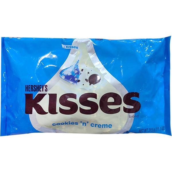 Sôcôla HERSHEY'S Kisses Sô cô la đen / Hạnh nhân / Halzenuts / Cookies &amp; Creme Túi 315g - hsd 7/2022