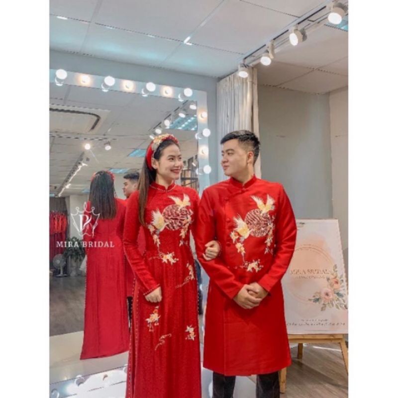 Áo dài cặp cô dâu, chú rể