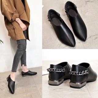 Boots da cổ ngắn quai xích