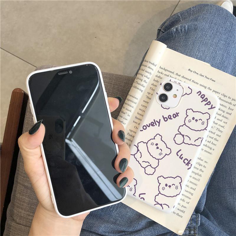 Cartoon bear Samsung s8s9+Plus frosted note8 mobile phone shell C9Pro soft cover s7edge anti-fall S