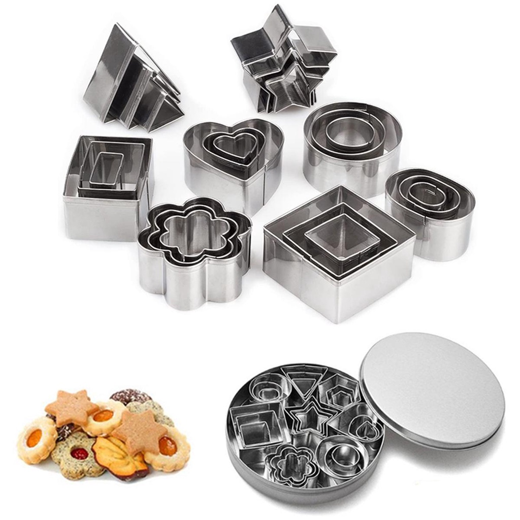 Set 24 Khuôn Cắt Bánh Quy Mini Bằng Thép Không Gỉ