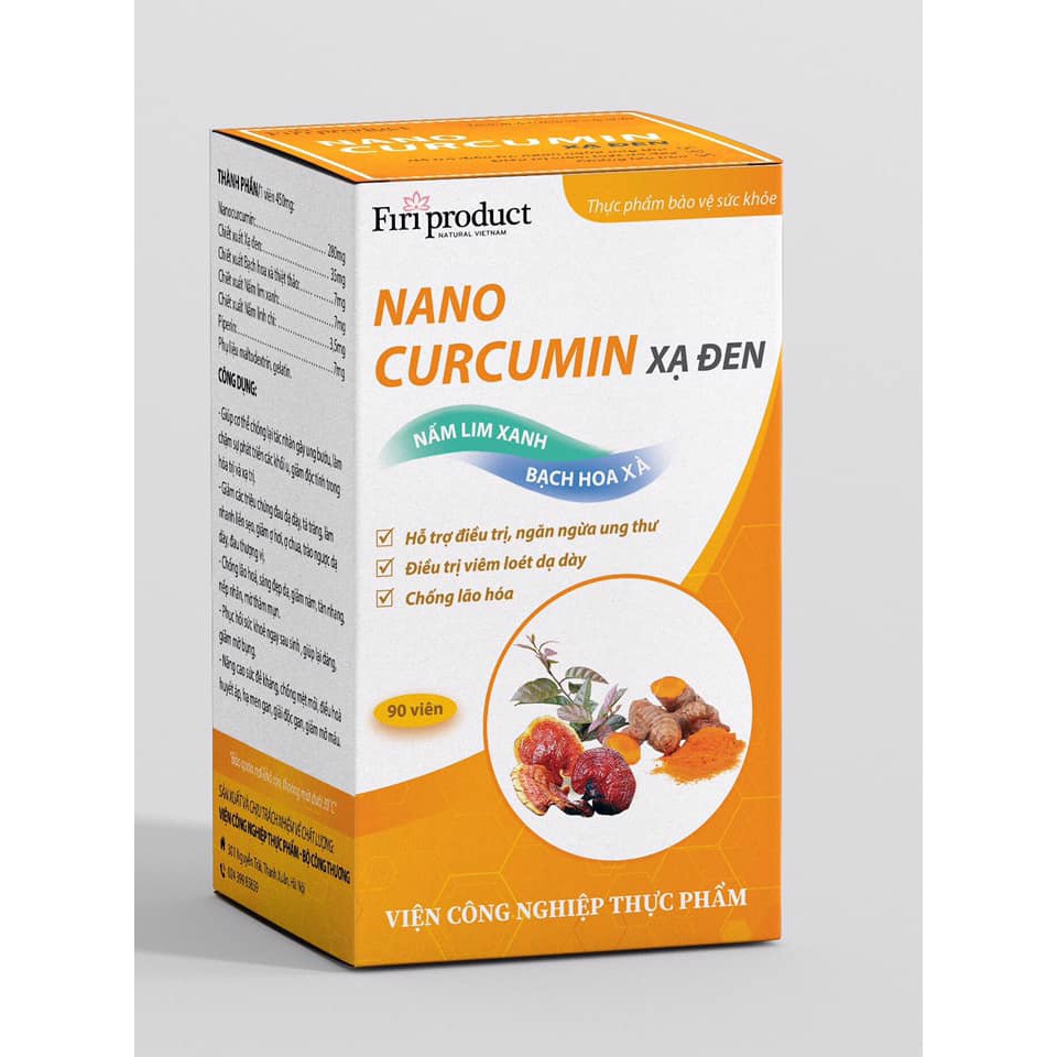 [MUA 1 TẶNG1]Nano nghệ - Nano curcumin xạ đen Firi, hổ trợ viêm loét dạ dày, vi kh.uẩn HP, u.ng thư, hạ men gan cao