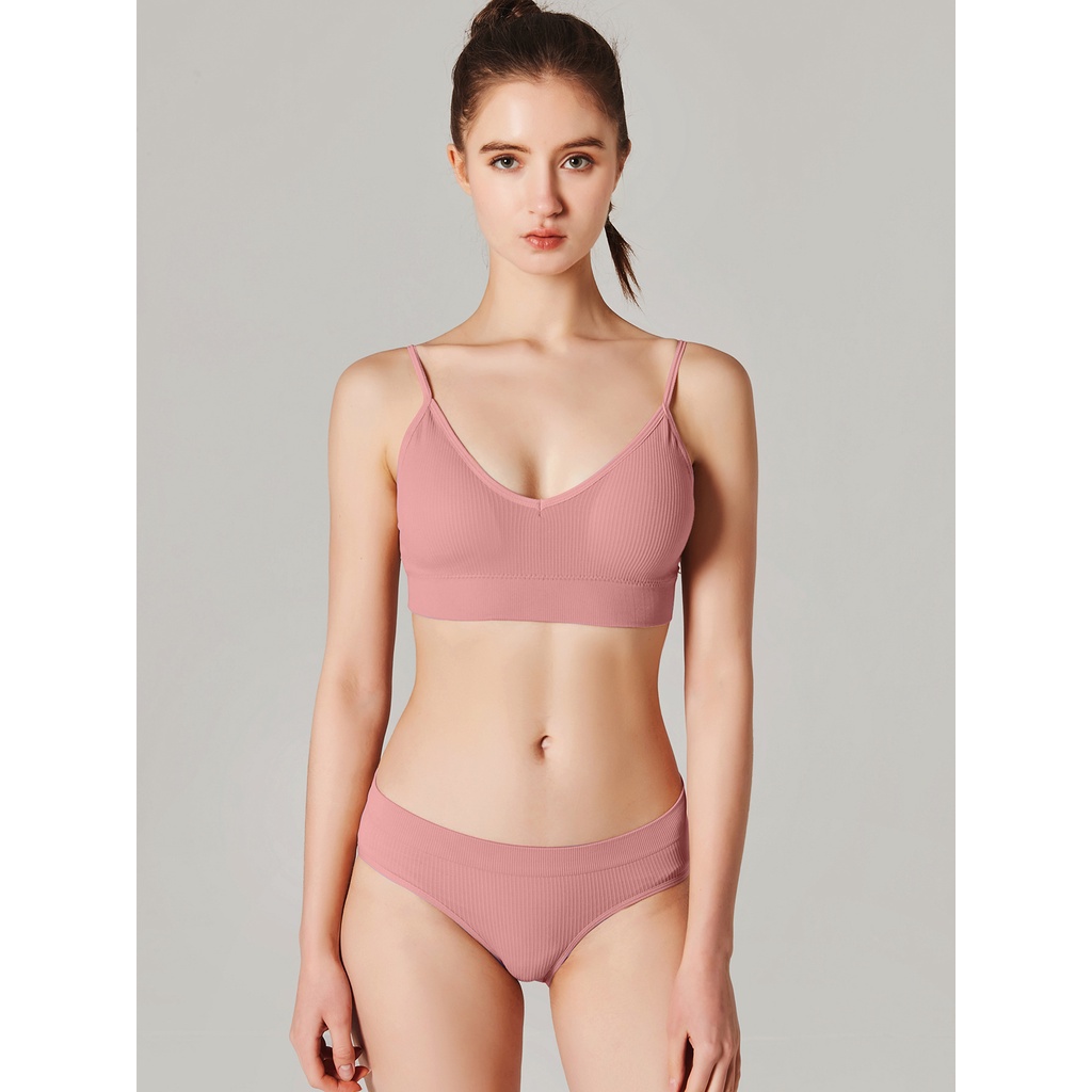 Bộ đồ lót mềm mại không đường may có đệm ngực size S-Xl cho nữ