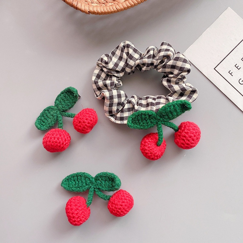 Bộ Kẹp Tóc Và Dây Buộc Tóc Hình Quả Cherry Dùng Hóa Trang / Chụp Ảnh