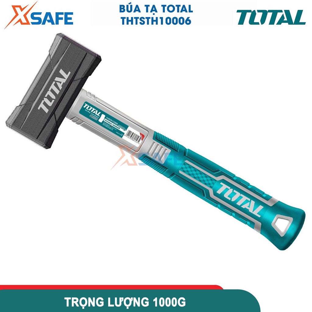 Búa tạ 1000g TOTAL THTSTH10006 thép cacbon 45, đầu búa đúc rèn nguyên khối, chịu nhiệt tốt [CHÍNH HÃNG][XSAFE]