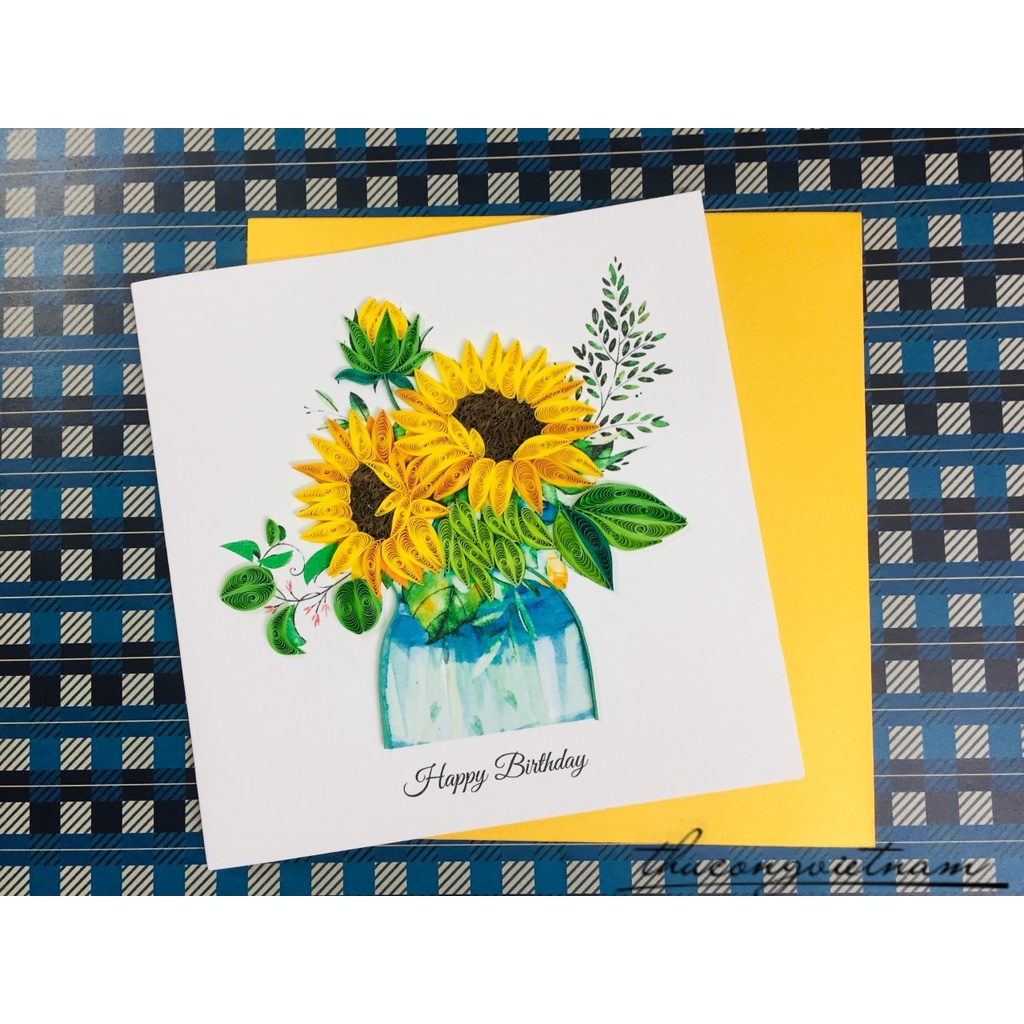 Thiệp quilling lớn mẫu hoa