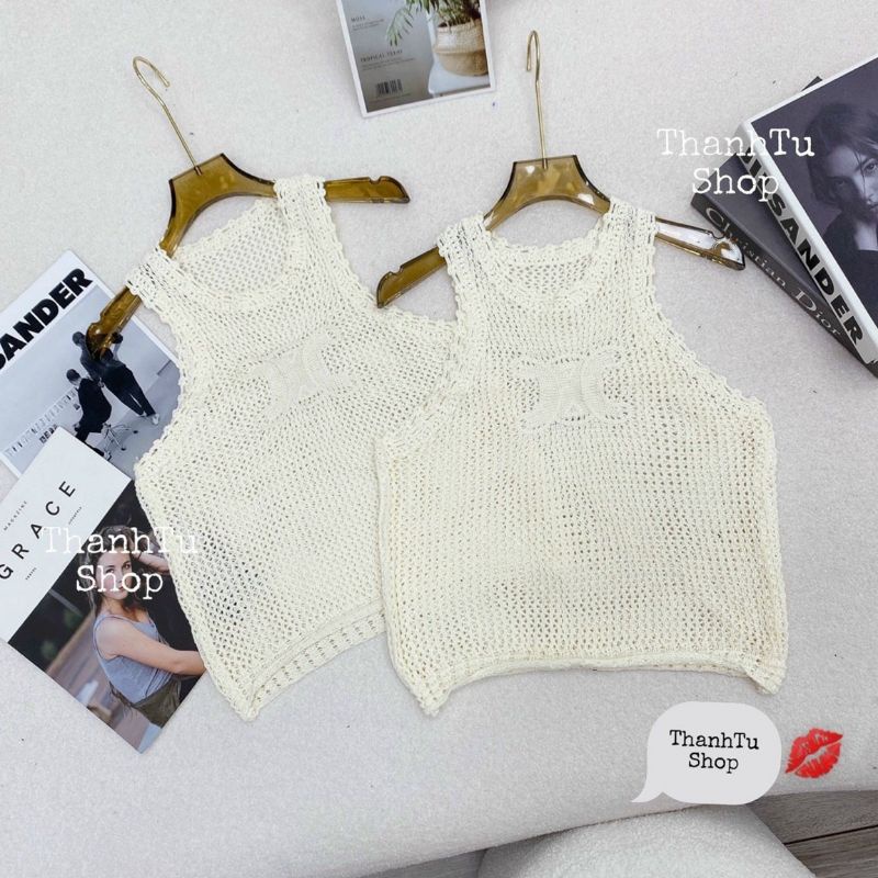 Áo len lưới sát nách hàng QC