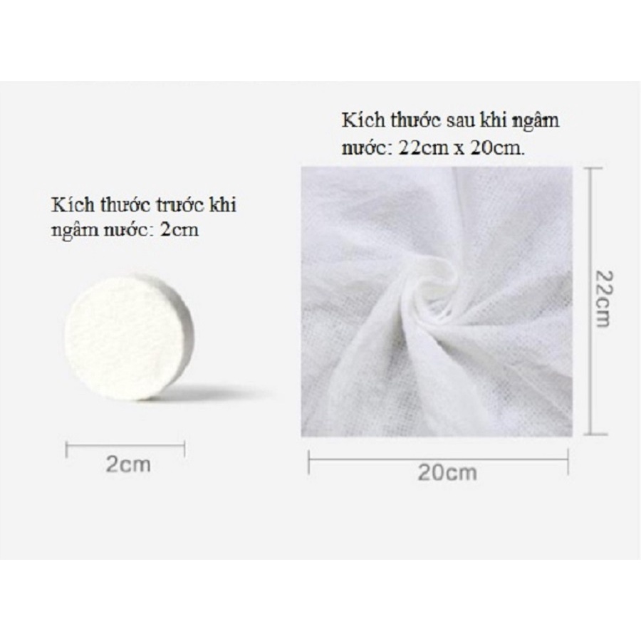 [HCM] Túi 100 viên khăn giấy nén dạng viên kẹo đa năng, tiện lợi cho du lịch
