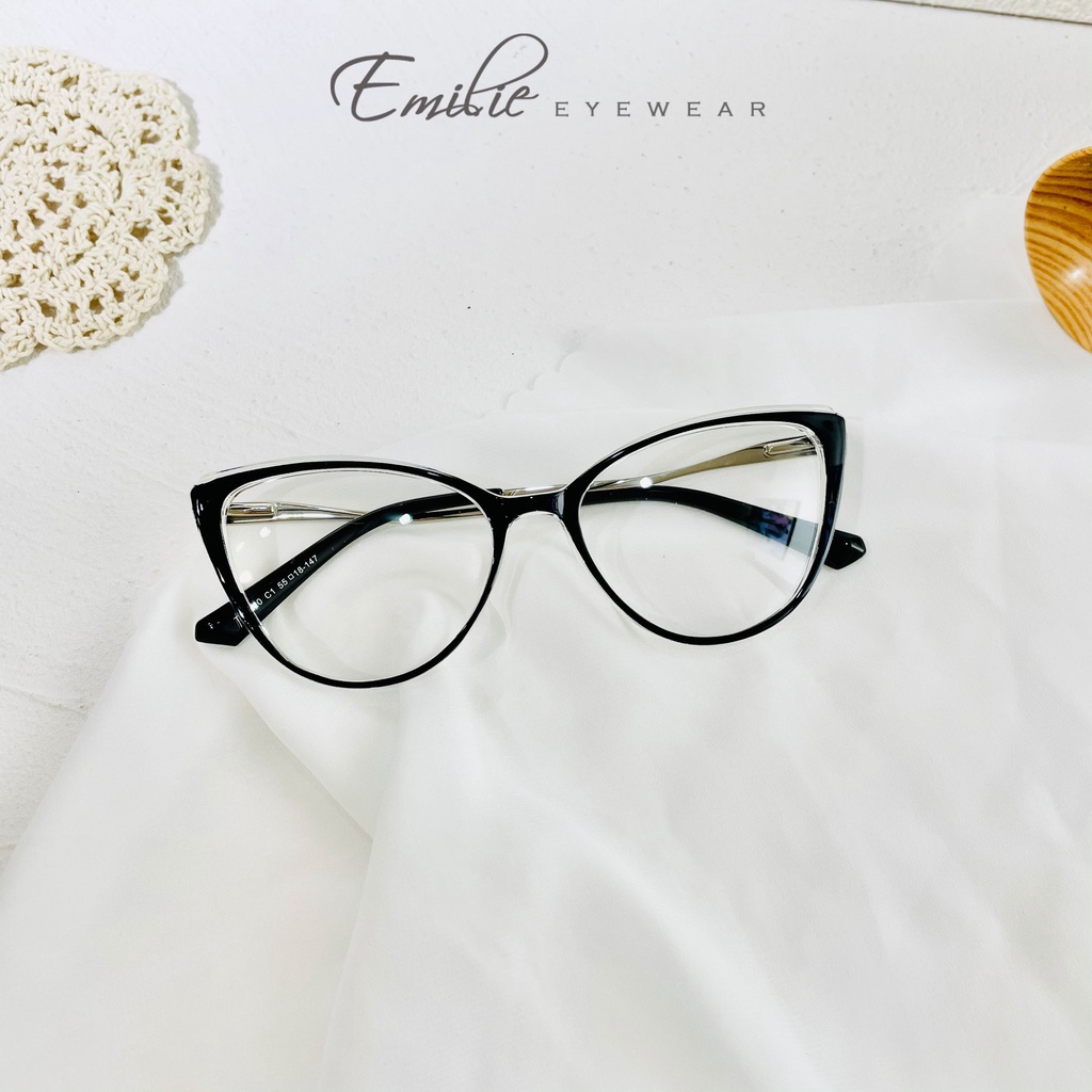 Gọng kính mắt mèo nhựa dẻo càng nhíp chắc chắn Emilie eyewear phụ kiện thời trang 7820