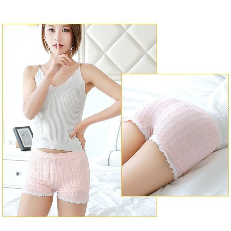 Quần đùi short nữ mặc trong váy gân tăm (túi zip)