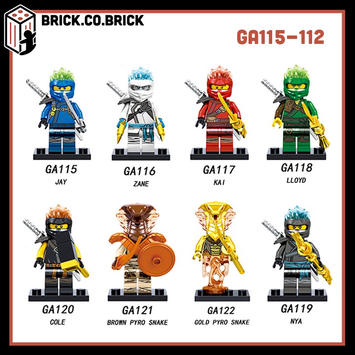 Lego Ninja Phantom Đồ Chơi Lắp Ráp Minifigure Và Non Lego Nhân Vật Hồ Ly Samurai Akita Zane Nya Kai GA115-GA122