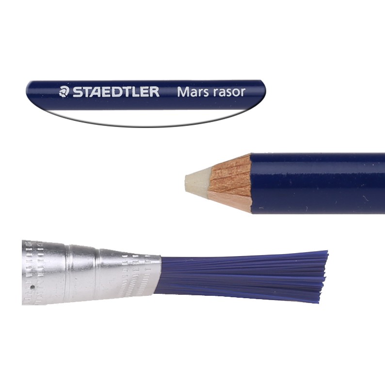 Tẩy Staedtler mars rasor dạng bút kèm cọ phủi cặn ở đuôi