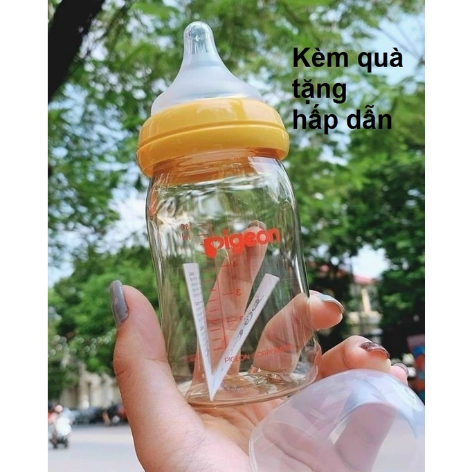 Bình Sữa Pigeon Cổ Rộng Cao Cấp 160ml/240ml