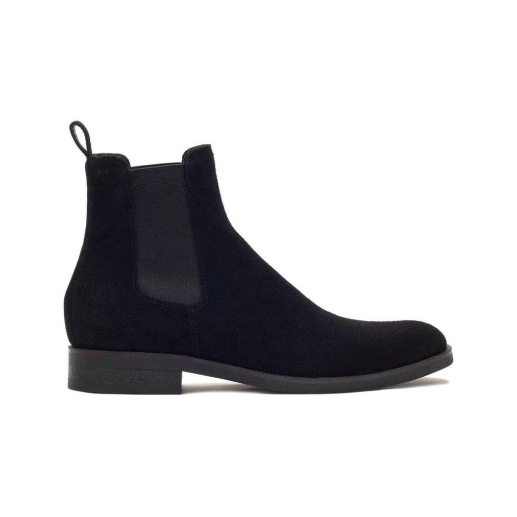 Giày Chelsea Boots thời trang nam màu đen chất liệu da lộn