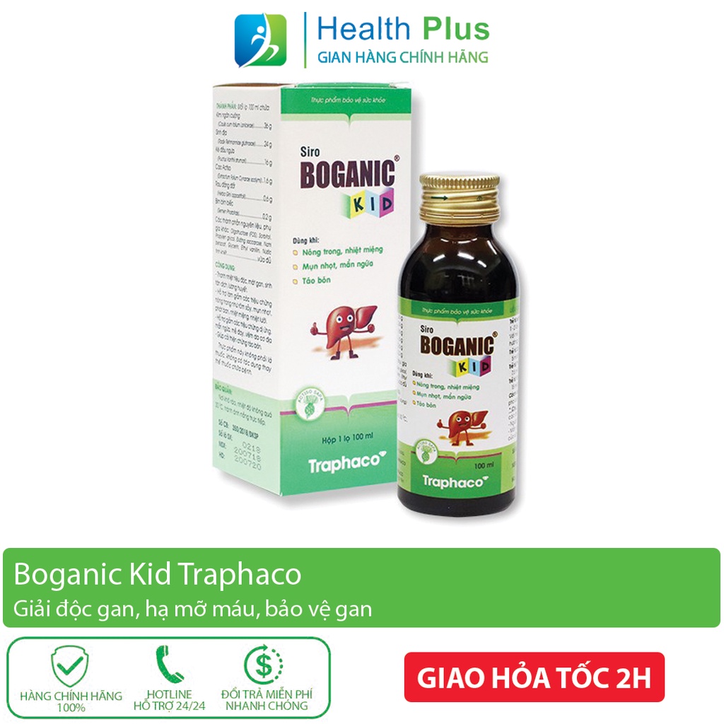 Siro Boganic Kid Traphaco hỗ trợ mát gan, thanh nhiệt, giảm mẩn ngứa, rôm sảy cho bé từ Actiso và thảo dược