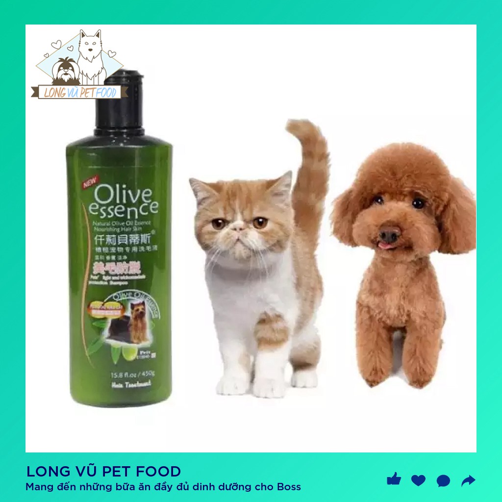 Sữa tắm cho chó giúp mượt lông chống rụng lông tinh dầu oliu olive essence - Long Vũ Pet Food