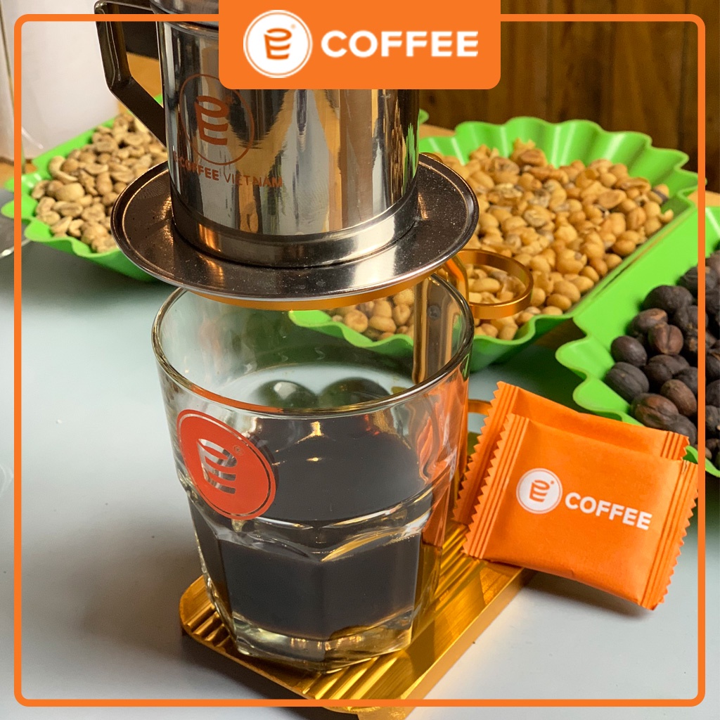 Phin pha cafe Inox cao cấp E COFFEE, Coffee Stanless Steel Coffee Filter SUS 304 sử dụng phin pha cà phê bột nguyên chất