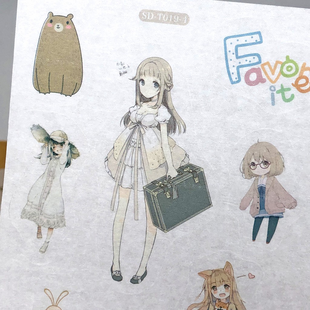 Bộ 6 Tấm Nhãn Dán Trang Trí Nhật Ký Xinh Xắn