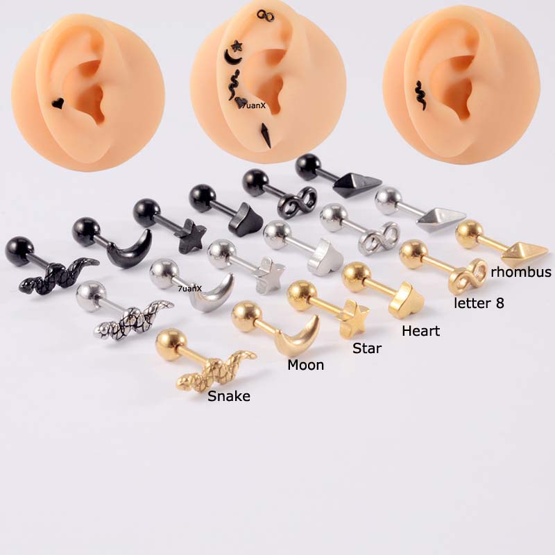 Khuyên tai thép không gỉ 16 gauge thiết kế đa dạng