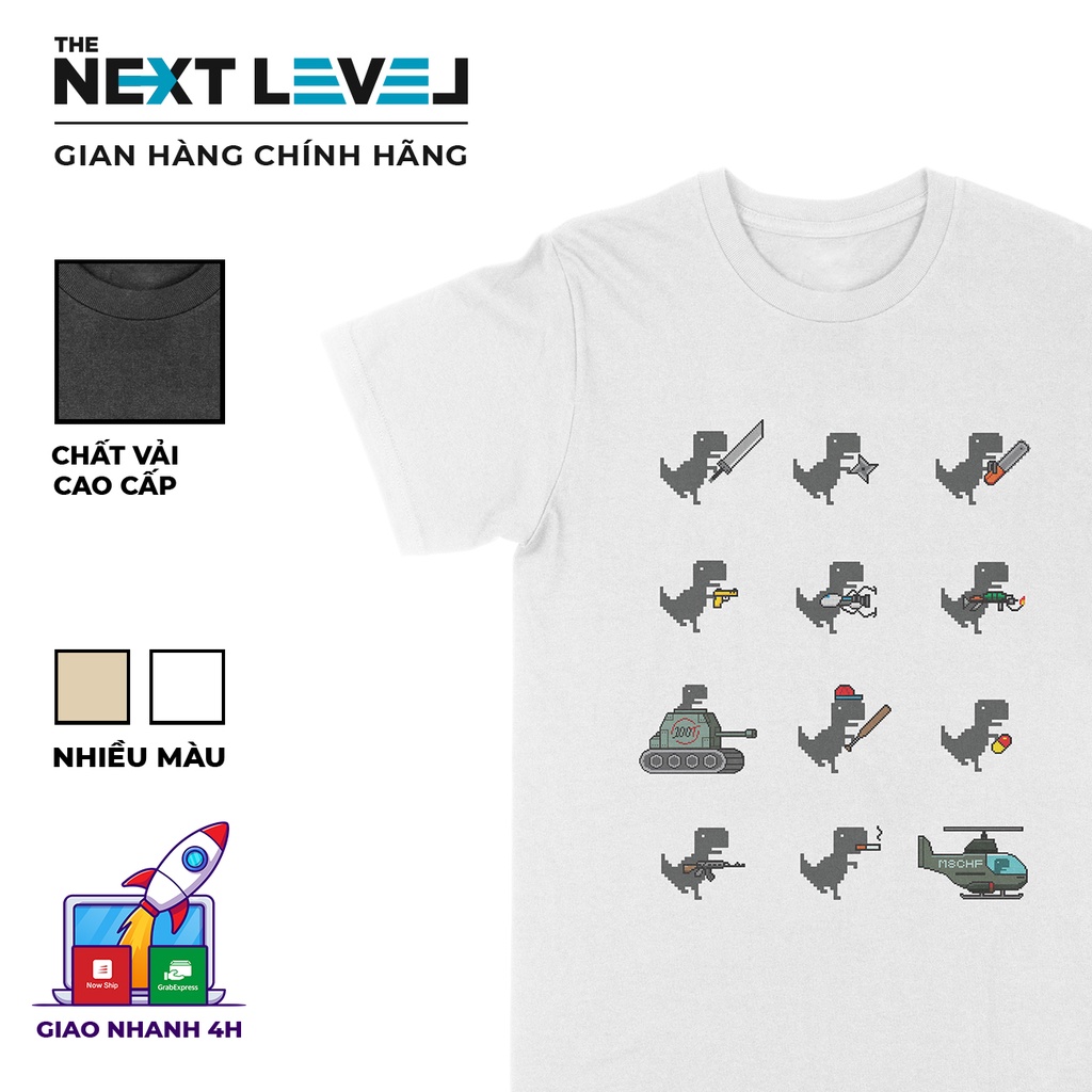 Áo thun T-Rex Trùm Vũ Khí Unisex THE NEXT LEVEL, Cotton 100%, 8 màu nam nữ - BT0160