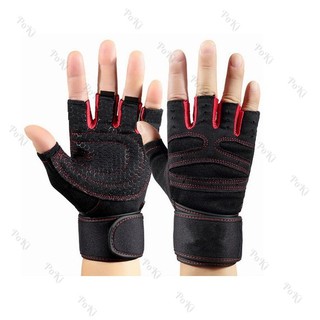 Găng tay thể hình tập GYM nam nữ, găng tay thể thao chống trơn xỏ ngón thoáng khí cao cấp - POKI