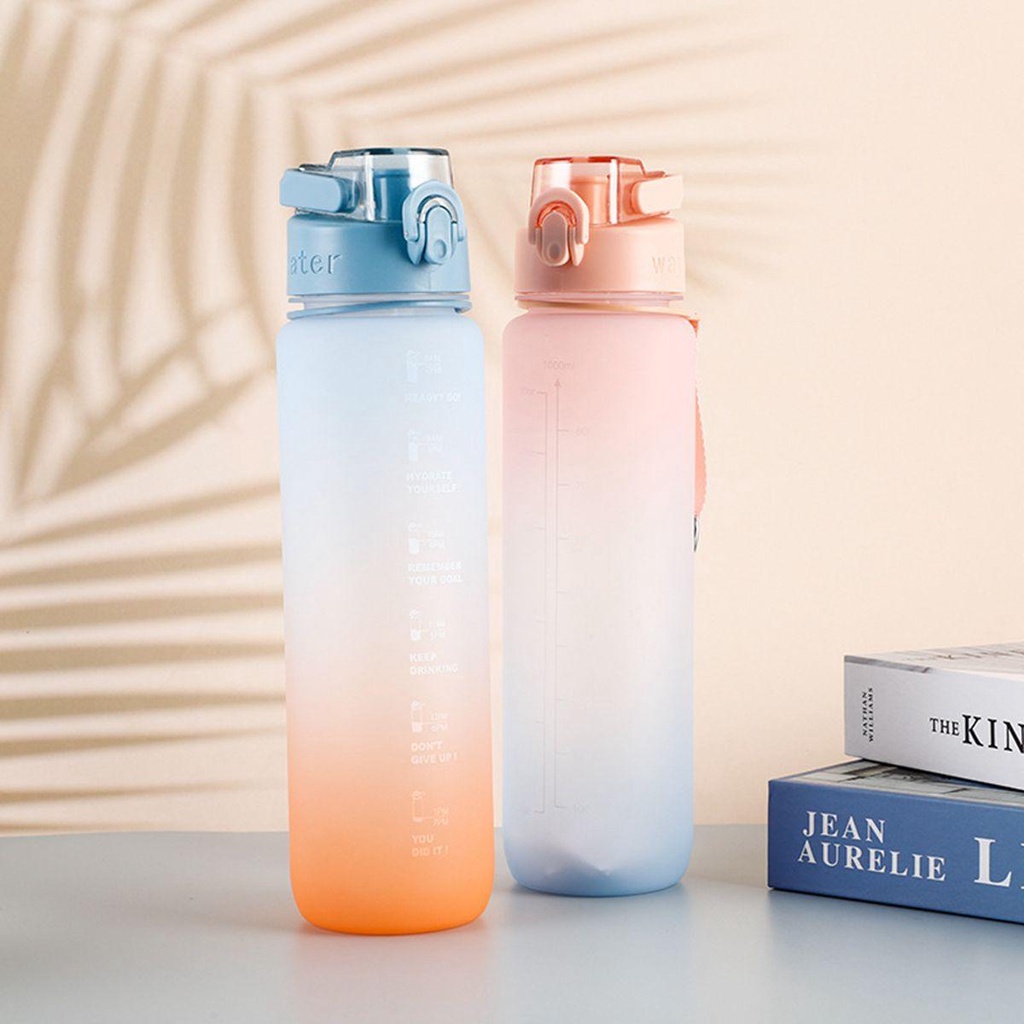 YIYU Bình Đựng Nước Bằng Nhựa Dung Tích Lớn Màu Sắc Gradient Tiện Dụng Mang Theo Du Lịch Cắm Trại