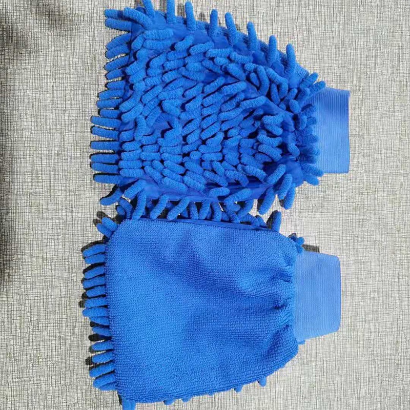 Găng tay rửa xe sợi nhỏ không xước Chenille Cao cấp Đơn / Đôi Xanh lam / Xanh lá cây / Cam, 7.87 &quot;x 5.9&quot;