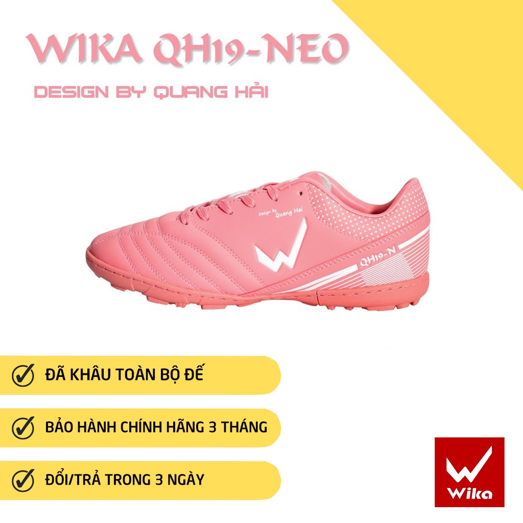 Giày Bóng đá sân cỏ nhân tạo Wika QH19-Neo, Giày đá banh khâu full đế bảo hành 3 tháng