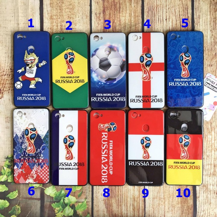 Ốp lưng Oppo F7 dẻo Viền đen hình World Cup 2018