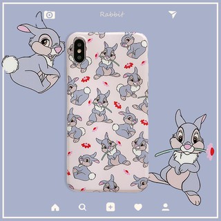 Ốp Điện Thoại Mặt Nhám In Hình Thỏ Phối Màu Tương Phản Cho Iphone Xs XR SE2 11ProMax 7 8plus