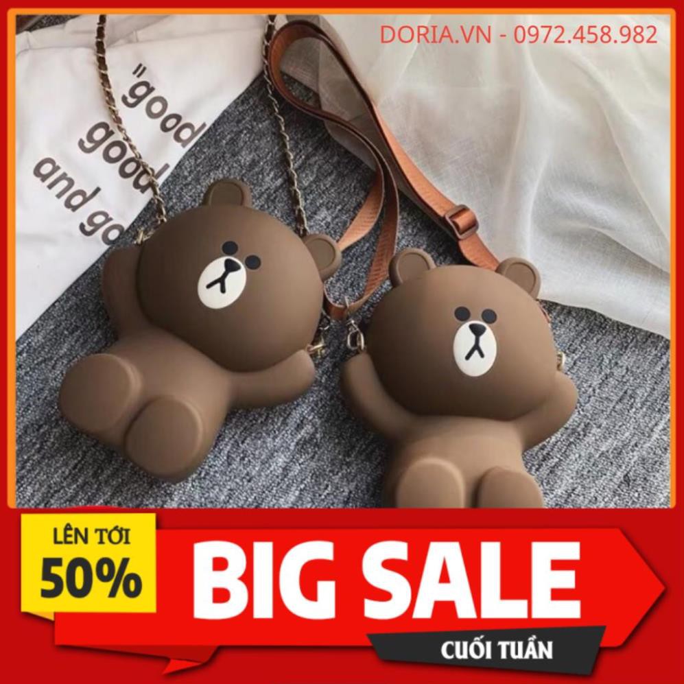 FREESHIP 50K Túi đeo chéo gấu Brown siêu xinh hot trend 2019 ( kèm 2 dây đeo)