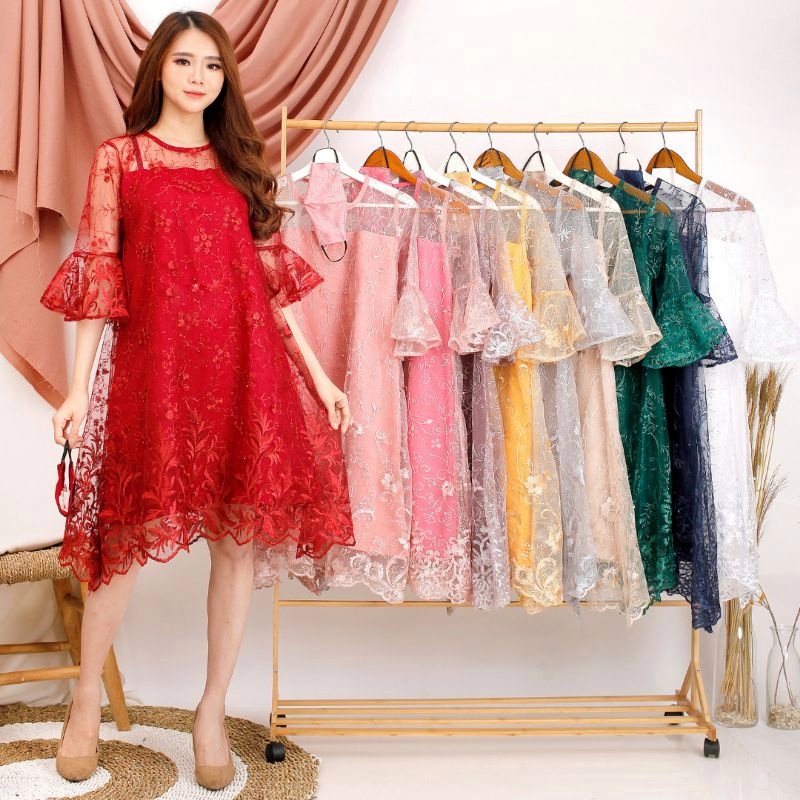 Mới Nhất Đầm Thổ Cẩm Hàn Quốc REZUNA REZUNA REZUNA Dệt Kim Trơn Cổ Điển Hàng Nhập Khẩu Từ Hàn Quốc Cho Nữ Thanh Thiếu Niên / Thanh Thiếu Niên / Mới Nhất Viral Tiktok