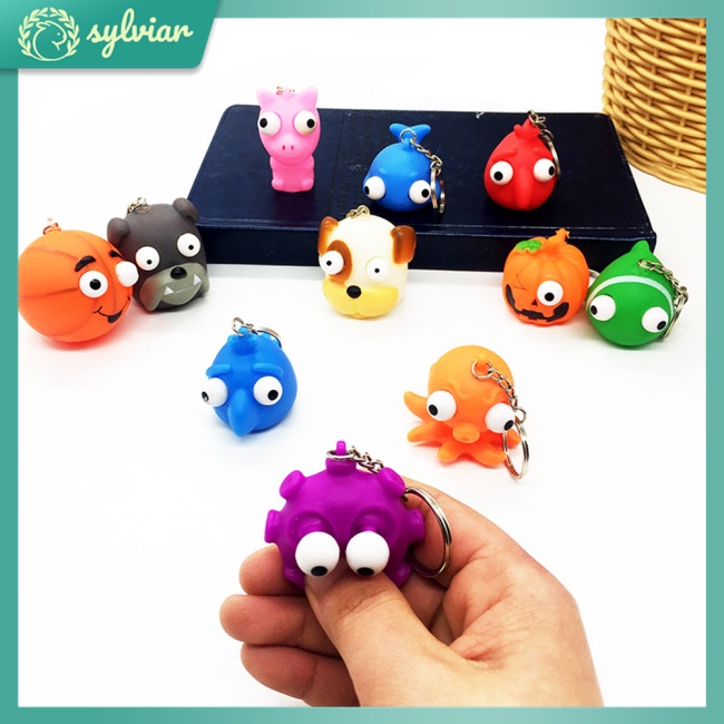 Móc Khóa Hình Búp Bê Mắt Sáng Tạo Giảm Căng Thẳng