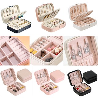 Hộp đựng trưng bày trang sức da PU 2 tầng nhỏ gọn tiện lợi dành cho nữ