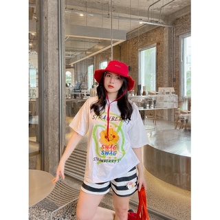 Set đùi áo trắng quần sọc ngang trắng đen 🌸