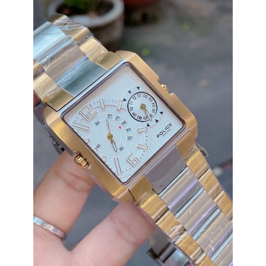 Đồng Hồ Nam Police 1064G Dây Thép , Size 40mm , Hai Máy Chạy Song Song