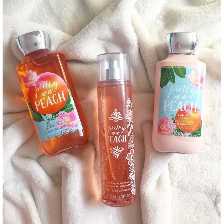 [ Auth-bill mỹ ] Bộ Sản Phẩm Tắm Dưỡng Xịt Thơm Toàn Thân Lưu Hương Mịn Da Bath &amp; Body Works - Pretty As A Peach