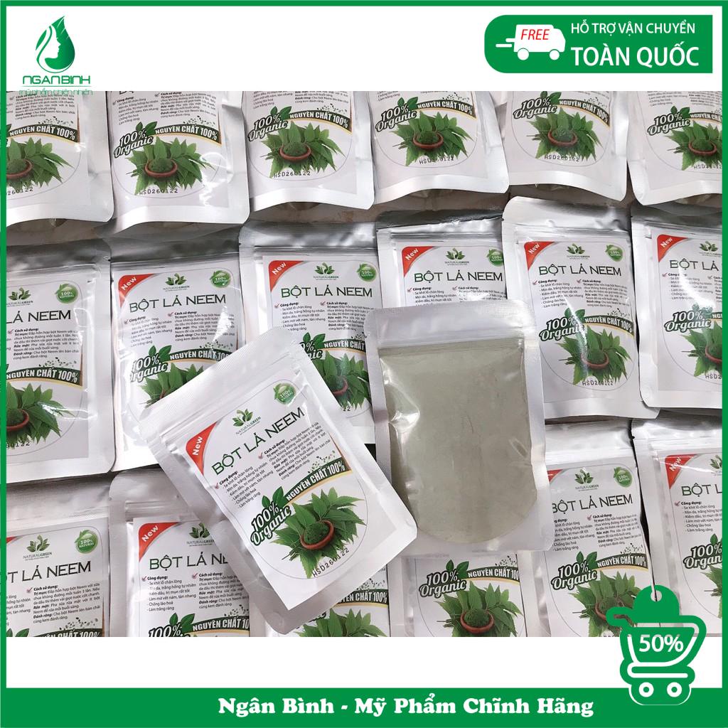 100gr Bột lá neem đắp mặt làm sạch da mụn, giảm gàu, trắng răng