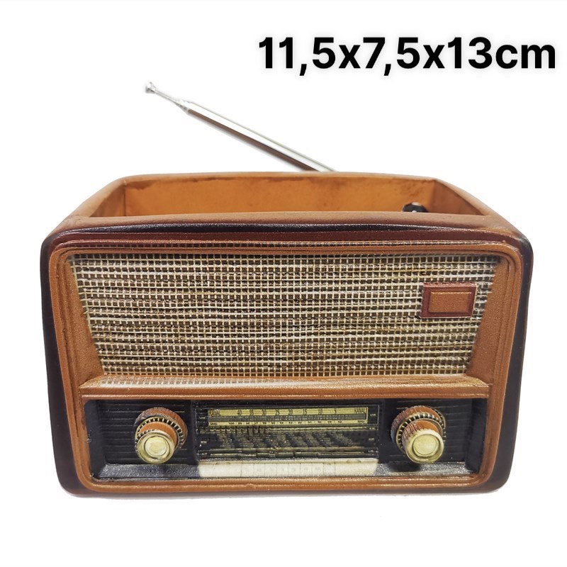 Chậu trồng cây sen đá mini bằng nhựa resin hình tivi, đài radio trang trí, làm quà tặng phong cách cổ điển CS-01