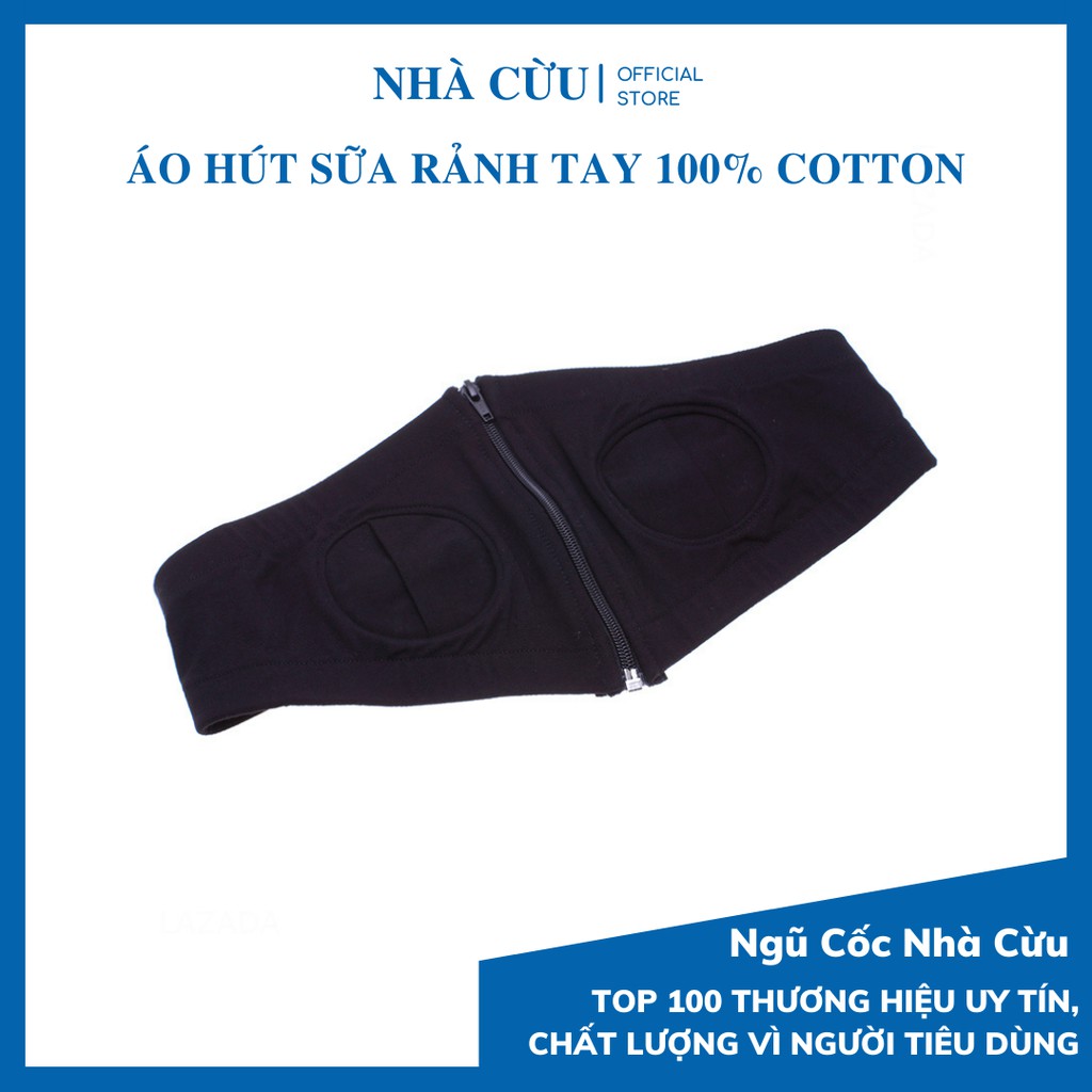 Áo hút sữa rảnh tay 100% cotton, hỗ trợ hút sữa tiện lợi dùng cho máy hút sữa