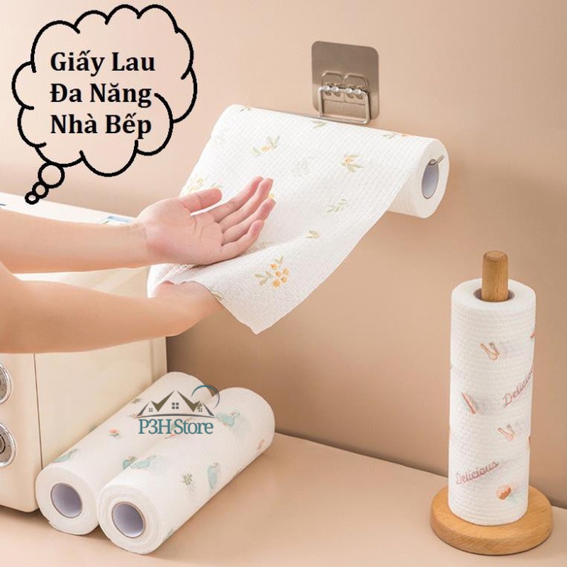 Giấy Lau Đa Năng - Khăn Lau Bếp, Lau Tay 50 Tờ 1 Cuộn Có Thể Giặt Được