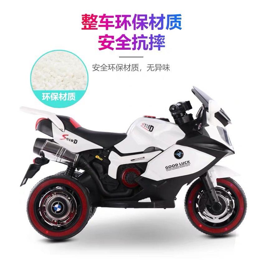 Xe máy điện 3 bánh LB-5188 moto đạp ga cho bé tự lái vận động (Đỏ-Trắng-Xanh)