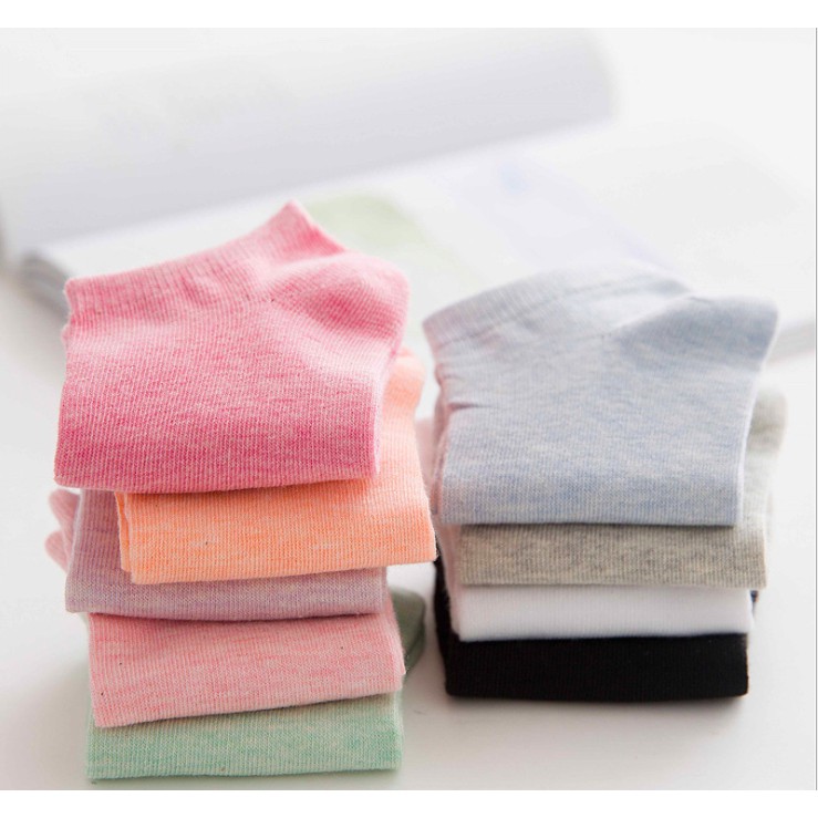 Tất Vớ Ngắn Trơn Cotton Nữ Hàn Quốc