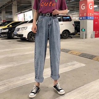 Quần denim lưng cao ống rộng thời trang cá tính