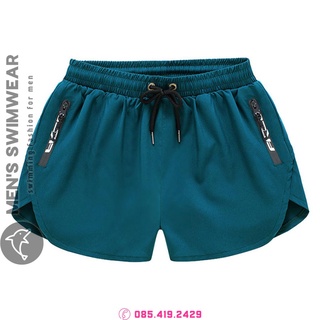 Quần short nam 2 lớp màu xanh tràm đi bơi, tập gym, chạy bộ thể thao chính hãng 2022