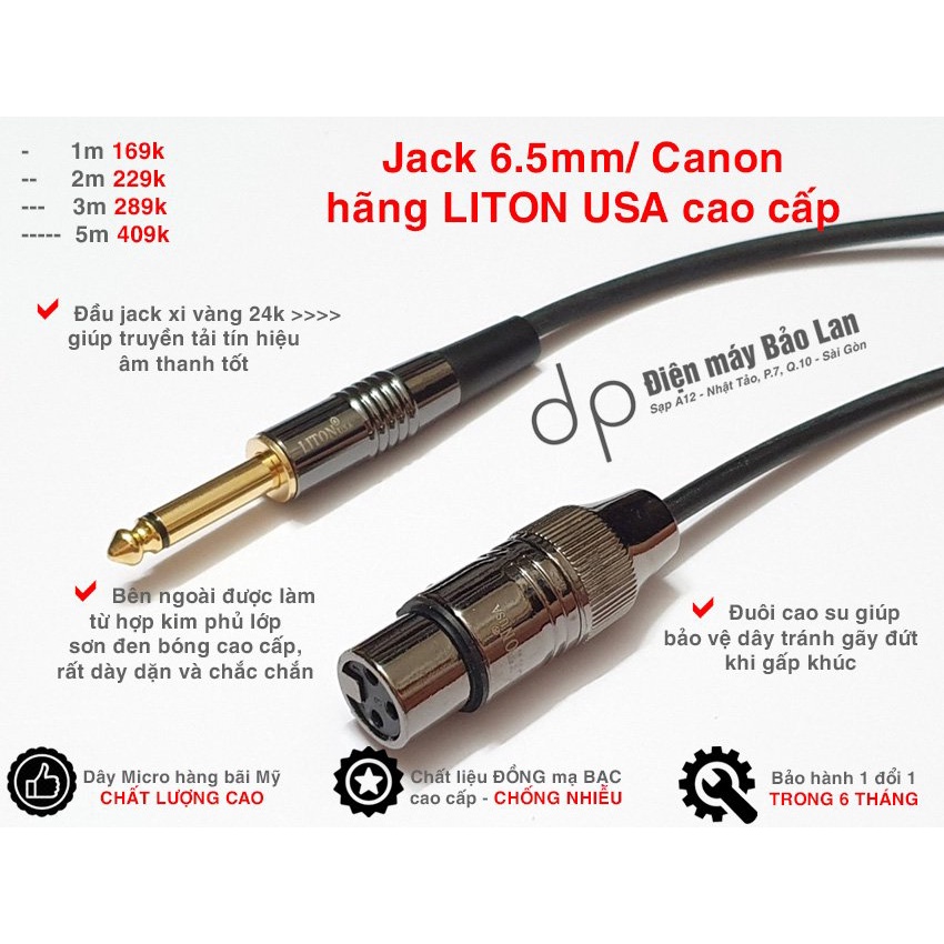 Dây Micro Hàng Bãi USA , Chống Nhiễu Cao Cấp , Màu Đen , Bảo Hành 6 Tháng